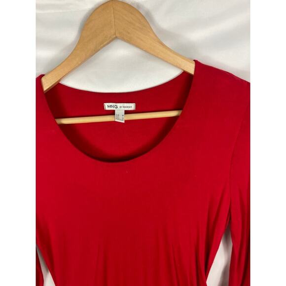 MNG by Mango Gathered Side Bodycon Dress Size Small - Picture 2 of 3